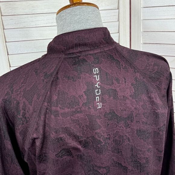 Spyder Active Half Zip Mock Neck Pullover Top Plum Purple Medium - Picture 7 of 15